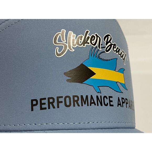 Slicker Beaut Shaka Light Blue Performance Cap Perforated Mesh Adjustable Hat - Picture 4 of 10